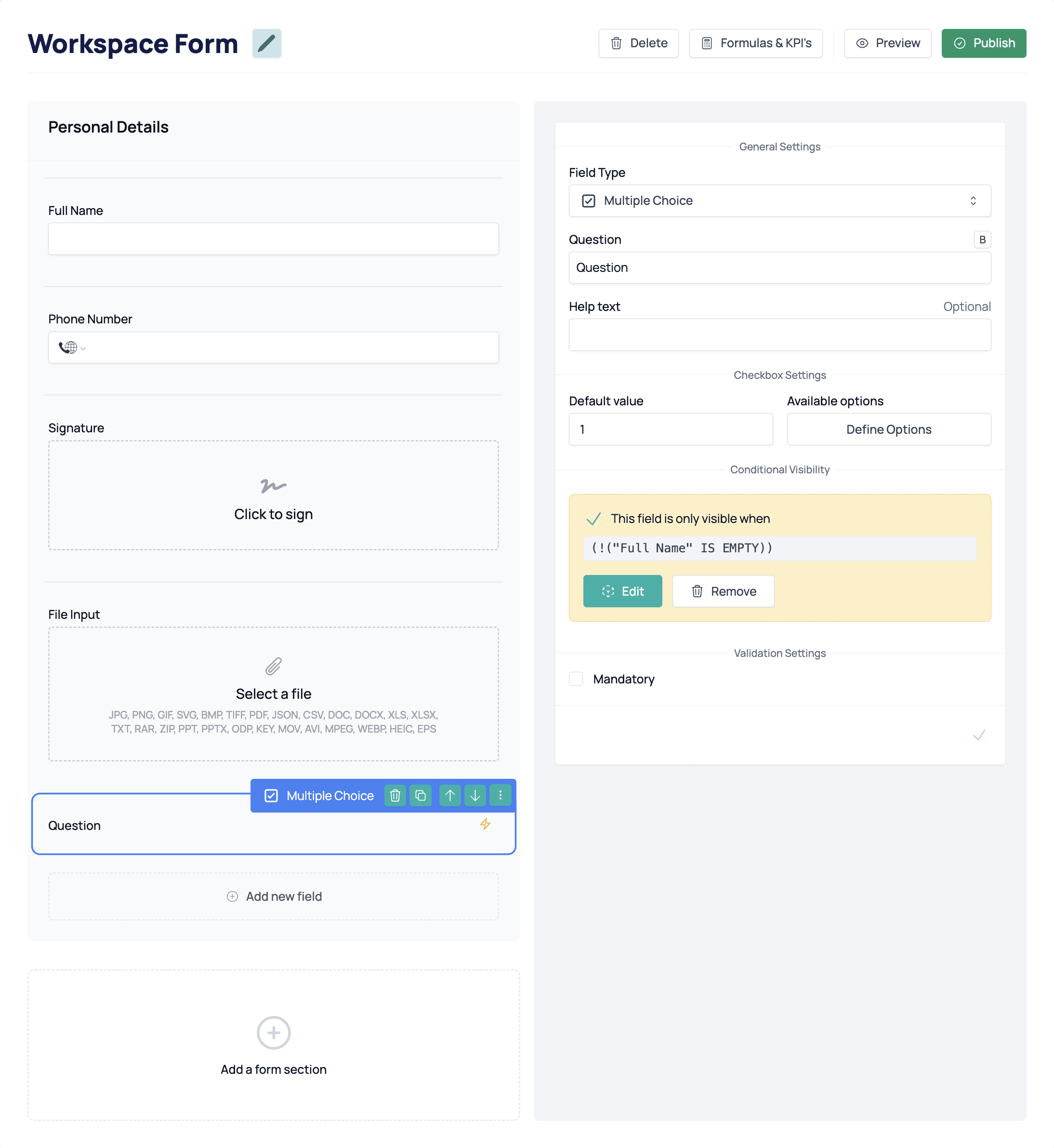 Capptions Workflow Builder Interface