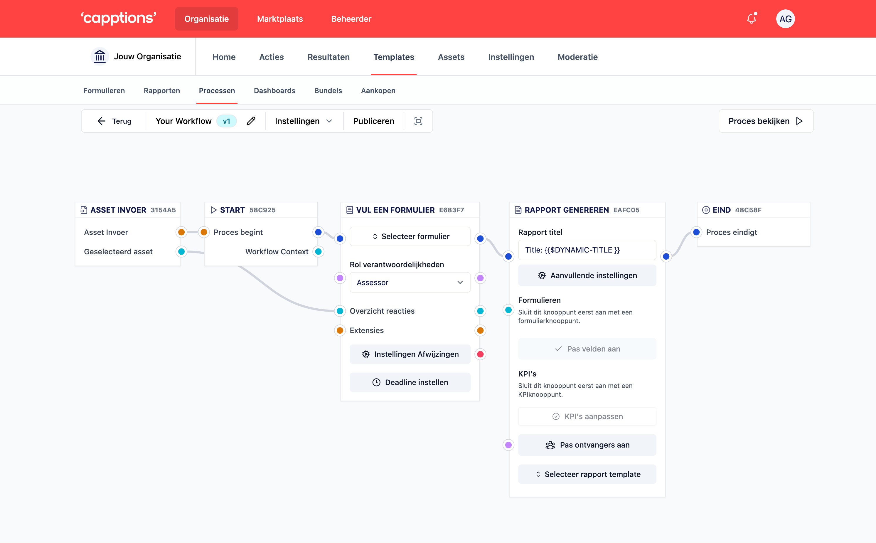 Capptions Workflow Builder Interface